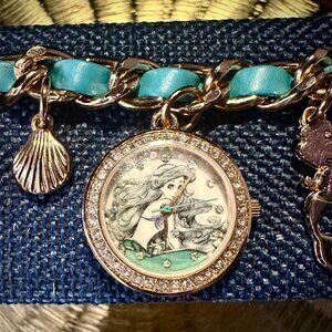 Disney Ariel Charm Bracelet Watch with Ocean Charms – Accutime